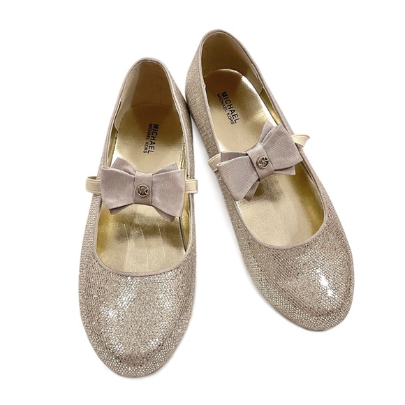 MICHAEL KORS Rove Day Slip-On Ballerina Flats in Champagne KIDS SIZE 5 - Picture 1 of 12
